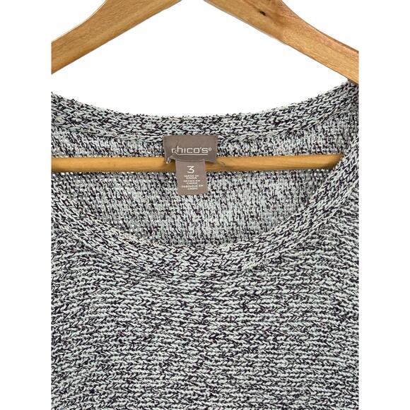 Chico’s Size 3 Gray Sweater with Fringed Bottom Size 16/18-‎ Comfy & Stylish! - Picture 7 of 10